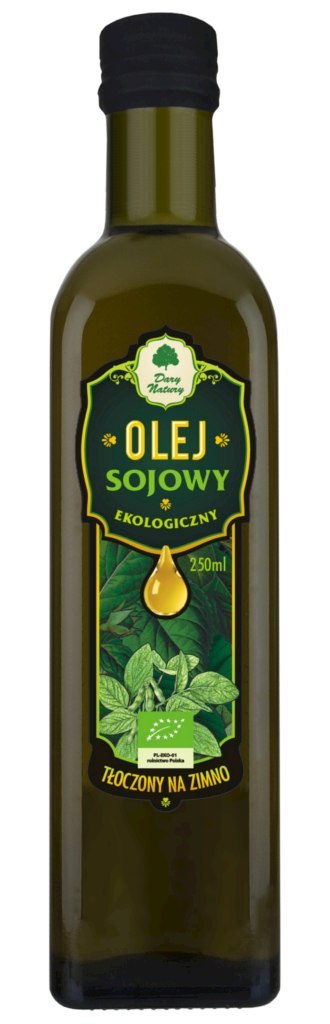 OLEJ SOJOWY TŁOCZONY NA ZIMNO BIO 250 ml - DARY NATURY OLEJ SOJOWY TŁOCZONY NA ZIMNO BIO 250 ml - DARY NATURY