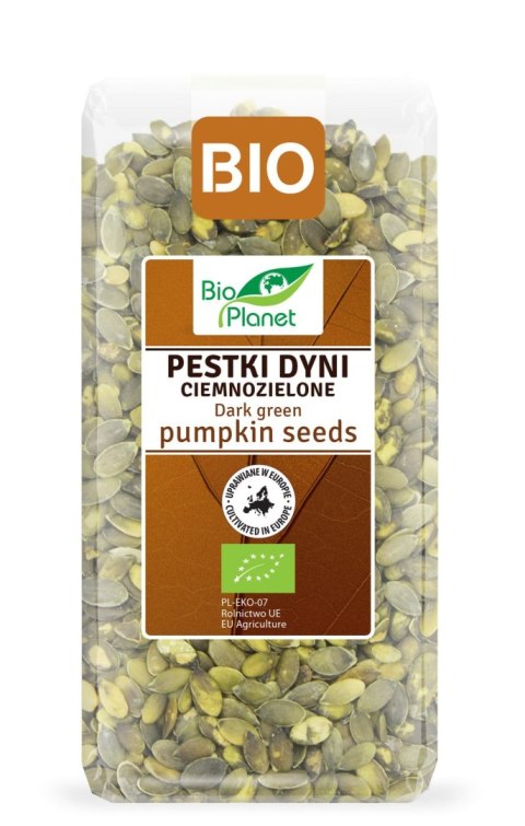 PESTKI DYNI CIEMNOZIELONE (UPRAWIANE W EUROPIE) BIO 350 g - BIO PLANET PESTKI DYNI CIEMNOZIELONE (UPRAWIANE W EUROPIE) BIO 350 g - BIO PLANET