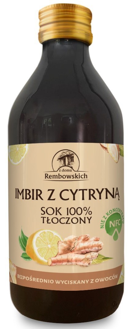 SOK Z IMBIRU Z CYTRYNĄ NFC 250 ml - REMBOWSCY SOK Z IMBIRU Z CYTRYNĄ NFC 250 ml - REMBOWSCY