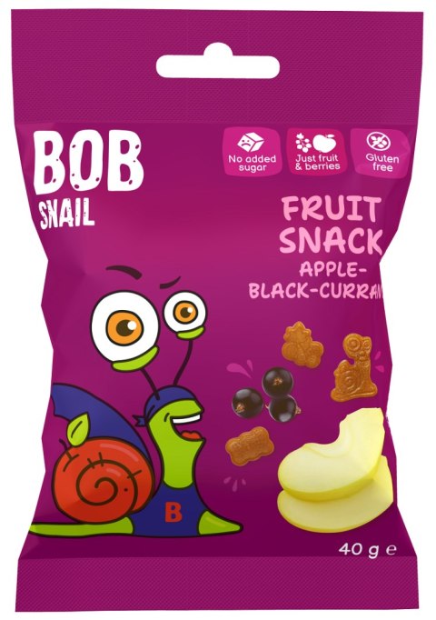 ŻELKI JABŁKO - CZARNA PORZECZKA BEZ ŻELATYNY BEZGLUTENOWE 40 g - BOB SNAIL ŻELKI JABŁKO - CZARNA PORZECZKA BEZ ŻELATYNY BEZGLUTENOWE 40 g - BOB SNAIL