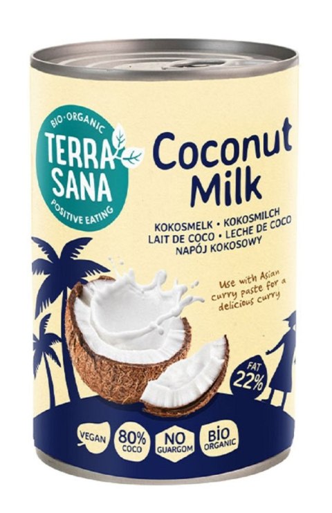 COCONUT MILK - NAPÓJ KOKOSOWY BEZ GUMY GUAR (22 % TŁUSZCZU) BIO 400 ml - TERRASANA COCONUT MILK - NAPÓJ KOKOSOWY BEZ GUMY GUAR (22 % TŁUSZCZU) BIO 400 ml - TERRASANA