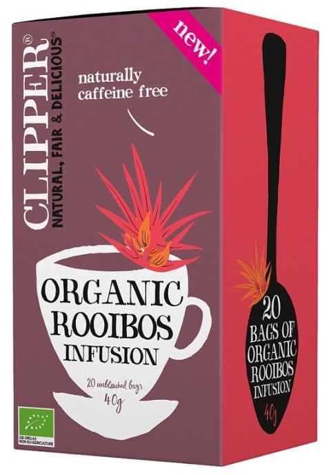 HERBATKA ROOIBOS BIO (20 x 2 g) 40 g - CLIPPER HERBATKA ROOIBOS BIO (20 x 2 g) 40 g - CLIPPER