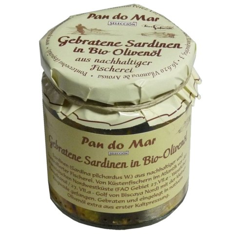 SARDYNKI EUROPEJSKIE SMAŻONE W BIO OLIWIE Z OLIWEK EXTRA VIRGIN 220 g (SŁOIK) - PAN DO MAR SARDYNKI EUROPEJSKIE SMAŻONE W BIO OLIWIE Z OLIWEK EXTRA VIRGIN 220 g (SŁOIK) - PAN DO MAR