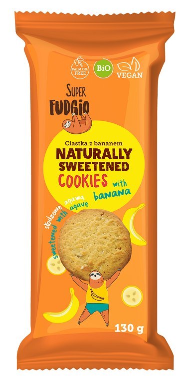 CIASTKA BANANOWE SŁODZONE AGAWĄ BIO 130 g - ME GUSTO (SUPER FUDGIO) CIASTKA BANANOWE SŁODZONE AGAWĄ BIO 130 g - ME GUSTO (SUPER FUDGIO)