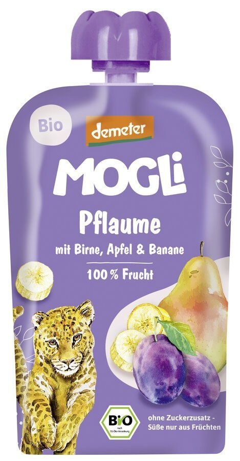 MUS ŚLIWKA - GRUSZKA - JABŁKO - BANAN BEZ DODATKU CUKRÓW OD 1 ROKU DEMETER BIO 100 g - MOGLI MUS ŚLIWKA - GRUSZKA - JABŁKO - BANAN BEZ DODATKU CUKRÓW OD 1 ROKU DEMETER BIO 100 g - MOGLI