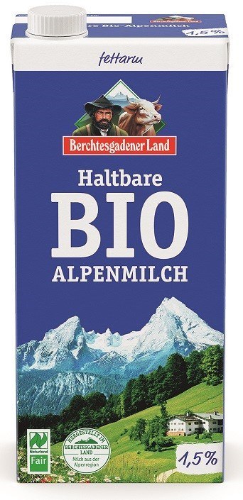 MLEKO ALPEJSKIE UHT (min. 1,5 % TŁUSZCZU) BIO 1 L - BERCHTESGADENER LAND MLEKO ALPEJSKIE UHT (min. 1,5 % TŁUSZCZU) BIO 1 L - BERCHTESGADENER LAND