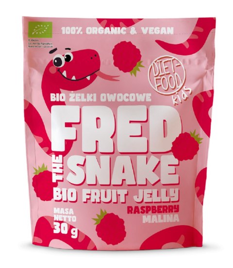 ŻELKI MALINA BEZ ŻELATYNY BIO 30 g - DIET-FOOD (FRED THE SNAKE) ŻELKI MALINA BEZ ŻELATYNY BIO 30 g - DIET-FOOD (FRED THE SNAKE)