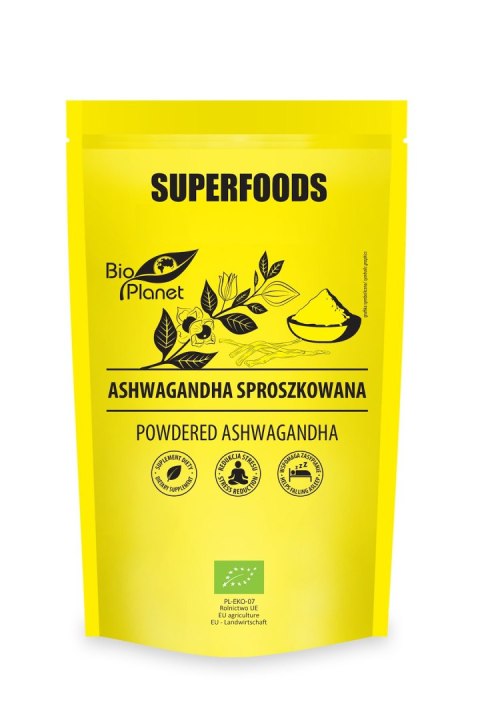 ASHWAGANDHA SPROSZKOWANA BIO 150 g - BIO PLANET ASHWAGANDHA SPROSZKOWANA BIO 150 g - BIO PLANET