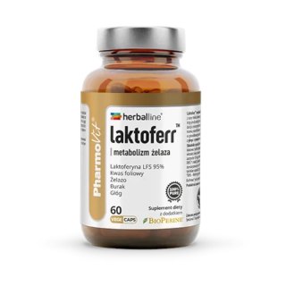 KAPSUŁKI NA METABOLIZM ŻELAZA (LAKTOFERR) BEZGLUTENOWE 60 szt. - PHARMOVIT (HERBALLINE)