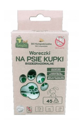 WORKI NA PSIE ODCHODY (KOMPOSTOWALNE I BIODEGRADOWALNE) 3 ROLKI 45 szt - FROGGY
