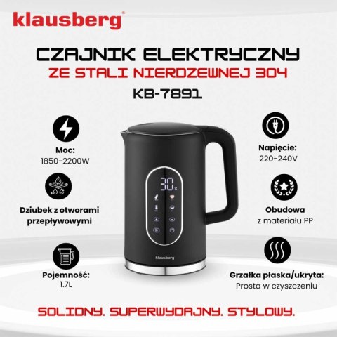 CZAJNIK ELEKTRYCZNY 1,7L KLAUSBERG KB-7891 LED REGULACJA TEMPERATURY CZAJNIK ELEKTRYCZNY 1,7L KLAUSBERG KB-7891 LED REGULACJA TEMPERATURY