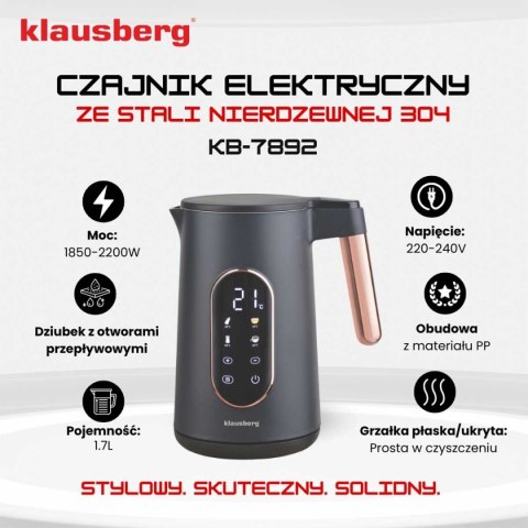 CZAJNIK ELEKTRYCZNY 1,7L KLAUSBERG KB-7892 LED REGULACJA TEMPERATURY CZAJNIK ELEKTRYCZNY 1,7L KLAUSBERG KB-7892 LED REGULACJA TEMPERATURY
