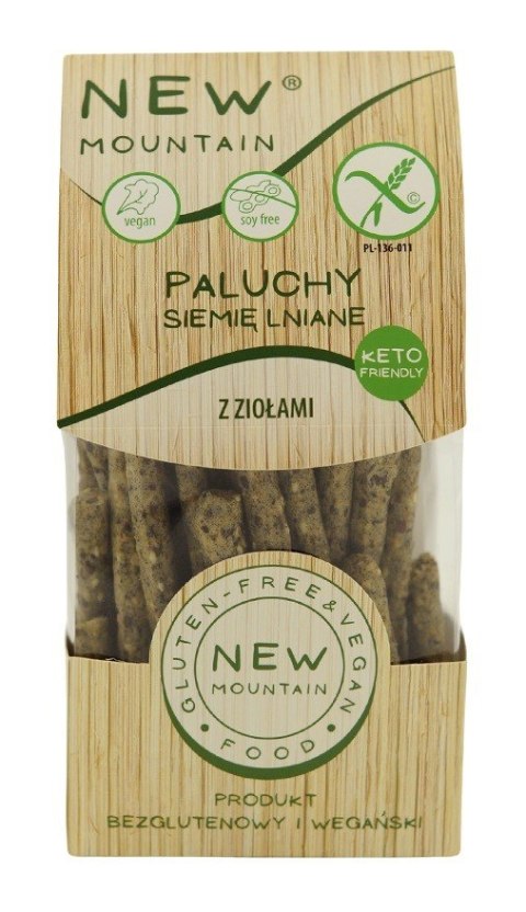 PALUCHY Z SIEMIENIEM LNIANYM I ZIOŁAMI BEZGLUTENOWE 200 g - NEW MOUNTAIN PALUCHY Z SIEMIENIEM LNIANYM I ZIOŁAMI BEZGLUTENOWE 200 g - NEW MOUNTAIN