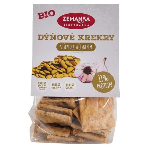 KRAKERSY Z PESTKAMI DYNI I CZOSNKIEM BIO 100 g - ZEMANKA