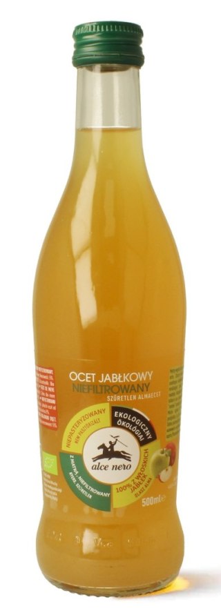 OCET JABŁKOWY 5 % NIEFILTROWANY BIO 500 ml - ALCE NERO