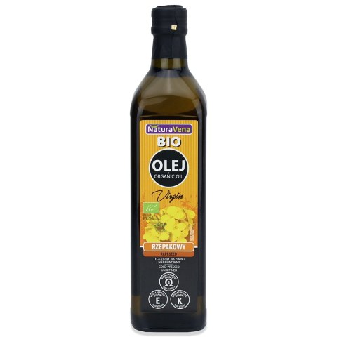 OLEJ RZEPAKOWY TŁOCZONY NA ZIMNO OMEGA-3 BIO 750 ml - NATURAVENA