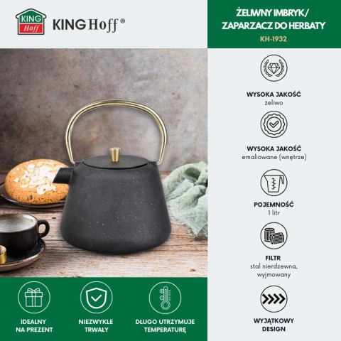 ZAPARZACZ ŻELIWNY IMBRYK 1L Z FILTREM KINGHOFF KH-1932