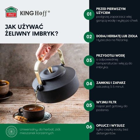 ZAPARZACZ ŻELIWNY IMBRYK 1L Z FILTREM KINGHOFF KH-1935