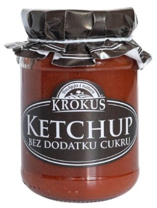 KETCHUP BEZ DODATKU CUKRÓW BEZGLUTENOWY 180 g - KROKUS