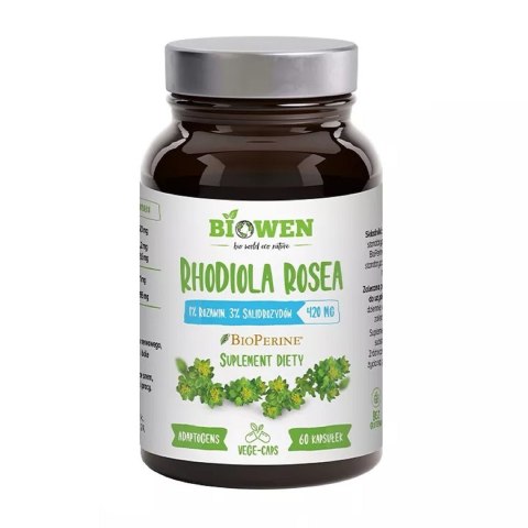 RHODIOLA - RÓŻENIEC GÓRSKI EKSTRAKT (420 mg) BEZGLUTENOWY 60 KAPSUŁEK - BIOWEN