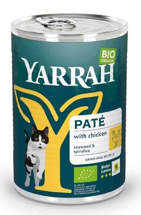 (DLA KOTA DOROSŁEGO) PASZTET Z KURCZAKA Z ALGAMI MORSKIMI BIO 400 g - YARRAH