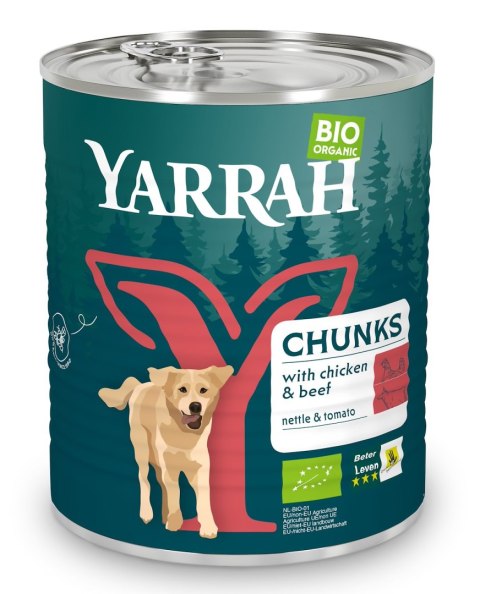 (DLA PSA) KARMA Z WOŁOWINĄ, POKRZYWĄ I POMIDOREM BIO 820 g - YARRAH