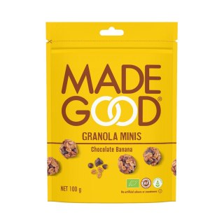 GRANOLA KULKI Z CZEKOLADĄ I BANANEM BEZGLUTENOWE BIO 100 g - MADEGOOD