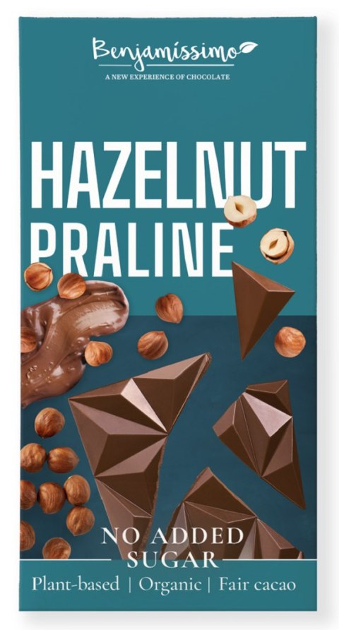 CZEKOLADA Z ORZECHAMI LASKOWYMI BEZ DODATKU CUKRÓW BEZGLUTENOWA BIO 60 g - BENJAMISSIMO