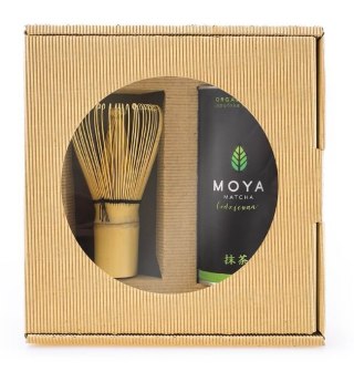 ZESTAW HERBATA ZIELONA MATCHA CODZIENNA JAPOŃSKA BIO 30 g & MIOTEŁKA BAMBUSOWA CHASEN - MOYA MATCHA