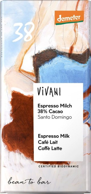 CZEKOLADA MLECZNA ESPRESSO DEMETER BIO 90 g - VIVANI