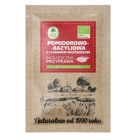PRZYPRAWA POMIDOROWO - BAZYLIOWA Z CZOSNKIEM NIEDŹWIEDZIM BIO 15 g - DARY NATURY