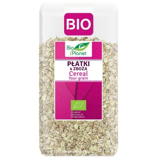 PŁATKI 4 ZBOŻA (ORKISZ, OWIES, JĘCZMIEŃ, ŻYTO) BIO 600 g - BIO PLANET