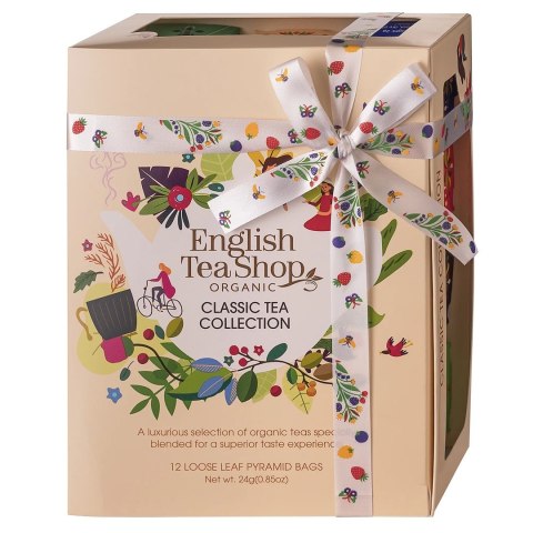 KOLEKCJA HERBAT I HERBATEK KLASYCZNYCH BIO PIRAMIDKI (CLASSIC BEŻOWE - 12 SMAKÓW) (12 x 2 g) 24 g - ENGLISH TEA SHOP ORGANIC