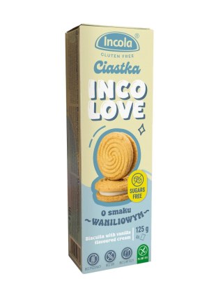 CIASTKA MARKIZY Z KREMEM O SMAKU WANILIOWYM BEZ CUKRU BEZGLUTENOWE 125 g - INCOLA