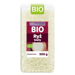RYŻ BIAŁY DŁUGOZIARNISTY BEZGLUTENOWY BIO 500 g - NATURAVENA