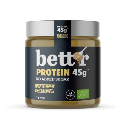 KREM PROTEINOWY Z ORZECHÓW NERKOWCA Z WANILIĄ BEZ DODATKU CUKRÓW BIO 250 g - BETT'R