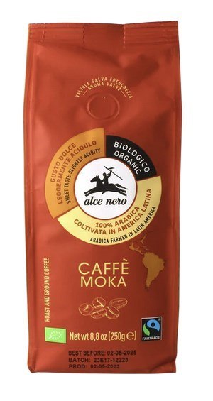 ALCE NERO Kawa 100% Arabica Moka mielona FT BIO 250g