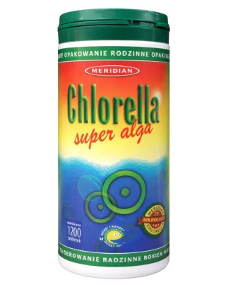 Chlorella algi prasowane 1200tabl. (broken cell wall) MERIDIAN