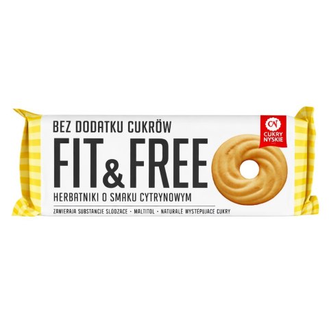 FIT&FREE Herbatniki cytrynowe bez cukru 120g CUKRY NYSKIE