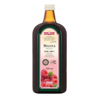 MALINA sok 100% 500ml bez dodatku cukru POLSKA RÓŻA
