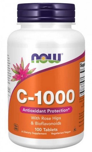 NOW FOODS Witamina C-1000 with Rose Hips + Bioflavonoids 100tabl.
