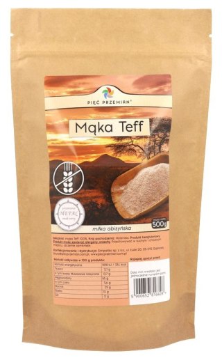 PIĘĆ PRZEMIAN Mąka TEFF bezglutenowa 500g