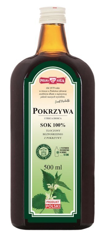 POKRZYWA sok 100% 500ml bez dodatku cukru POLSKA RÓŻA