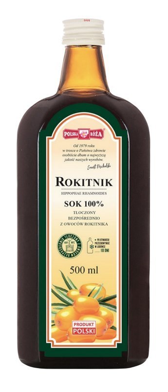 ROKITNIK sok 100% 500ml bez dodatku cukru POLSKA RÓŻA