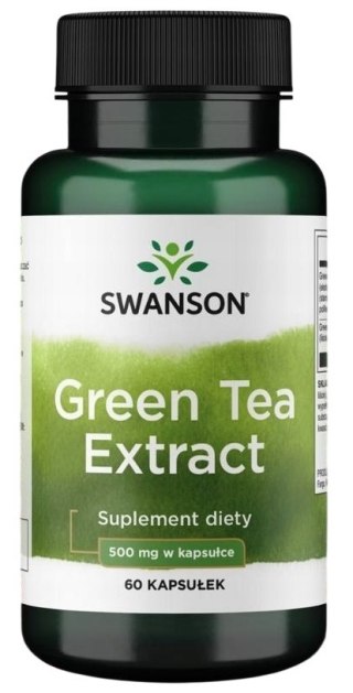SWANSON Green Tea Extract 500mg, 60kaps. - Ekstrakt z zielonej herbaty