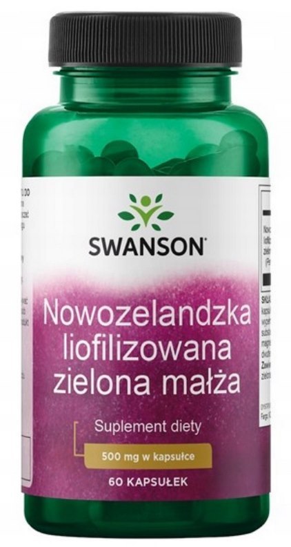 SWANSON Nowozelandzka liofilizowana zielona małża 500mg, 60kaps.