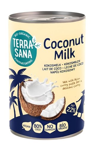TERRASANA Coconut milk - napój kokosowy bez gumy guar w puszce (22% tłuszczu) BIO 400ml