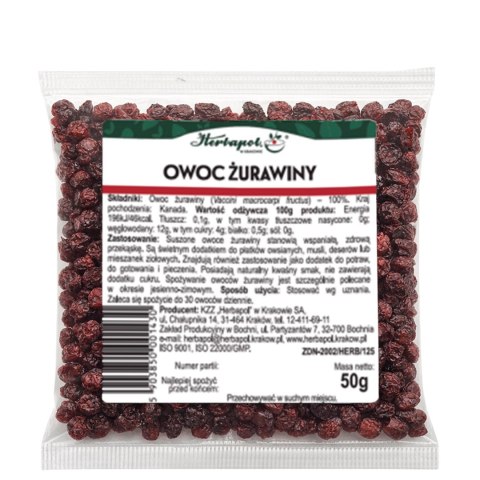 Żurawina owoc 50g HERBAPOL KRAKÓW