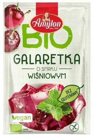 AMYLON Galaretka o smaku wiśniowym bezglutenowa BIO 40g