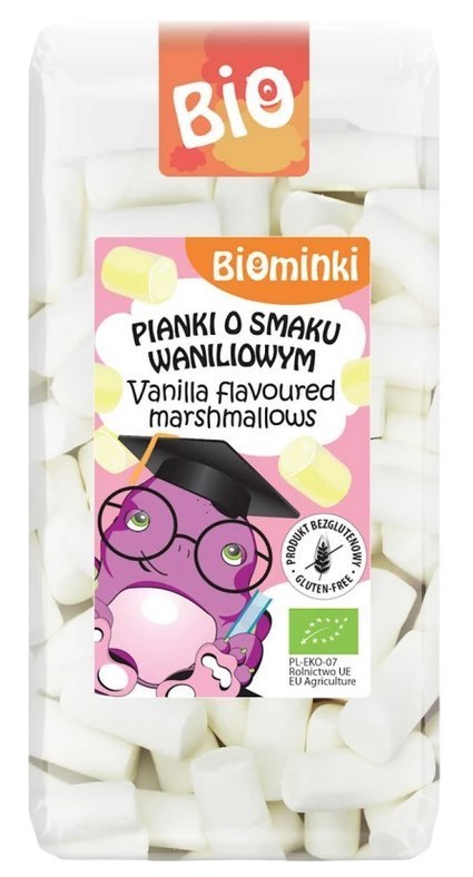 BIOMINKI Pianki o smaku waniliowym bezglutenowe BIO 100g